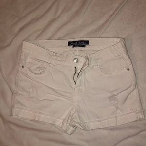 white distressed shorts